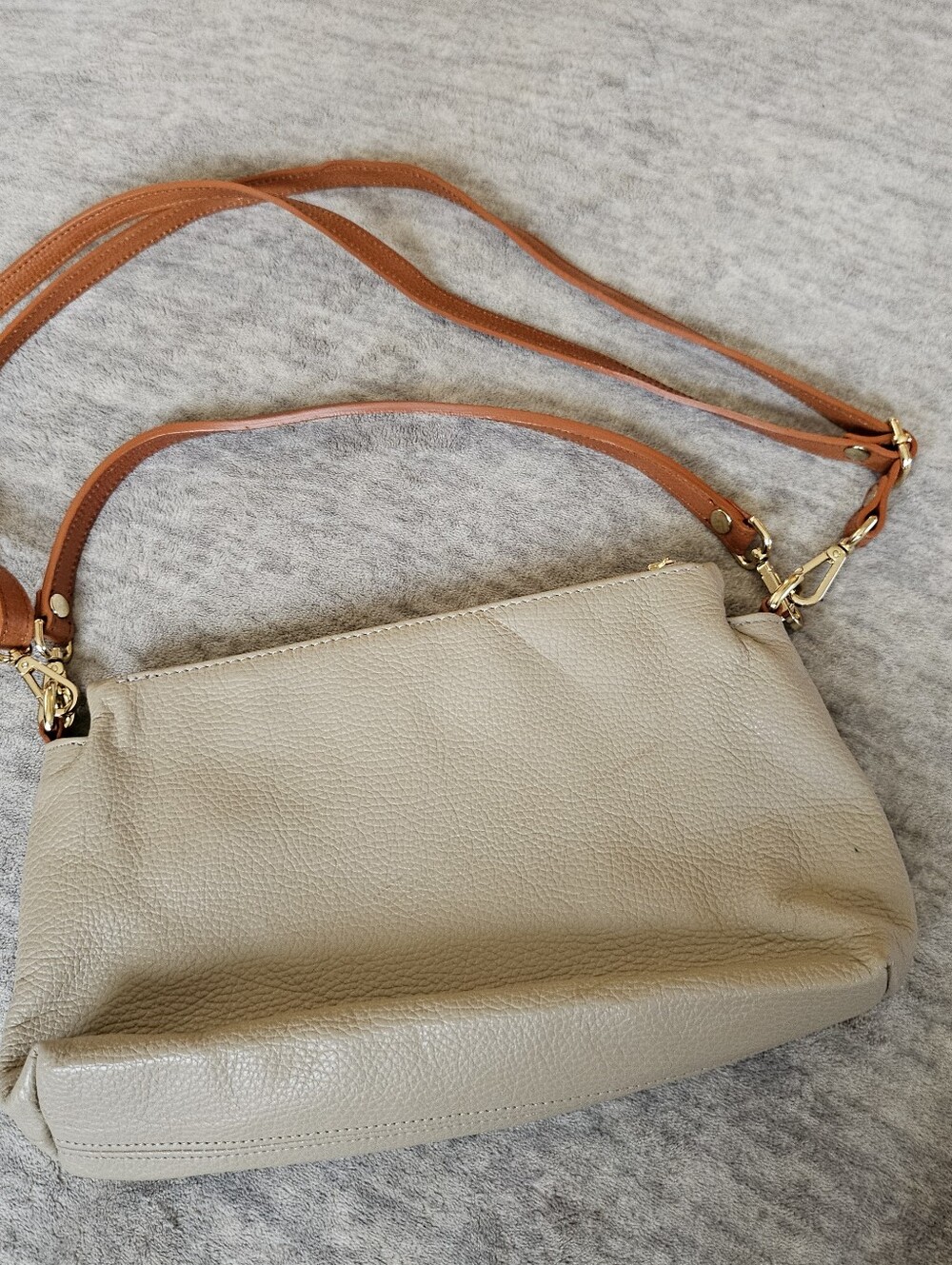 Leather handbag Italia taupe